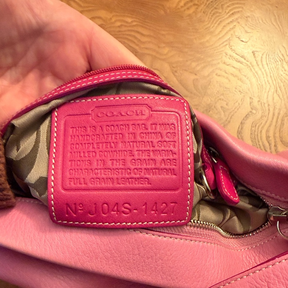 Coach Soft Pink Pebbled Leather Shoulder Bag with Tassel Accent - Picture 12 of 12
